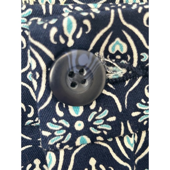 St John's Bay Navy Blue Patterned Pants Button Zip Women's Size 12P - Picture 4 of 9